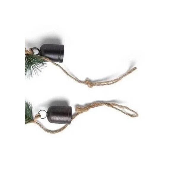 Holiday Christmas Rustic Garland Real Pine Cones Bells 72" by Place & Time. NEW - Picture 7 of 8